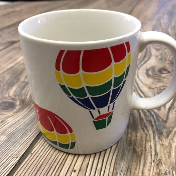 Other - Rainbow Hot Air Balloon Mug VTG FTD 80s